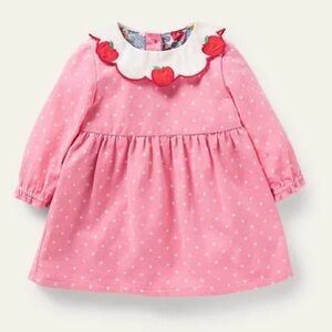 Mini Boden - Apple Collar Corduroy Dress In Formica Pink Pin Spot